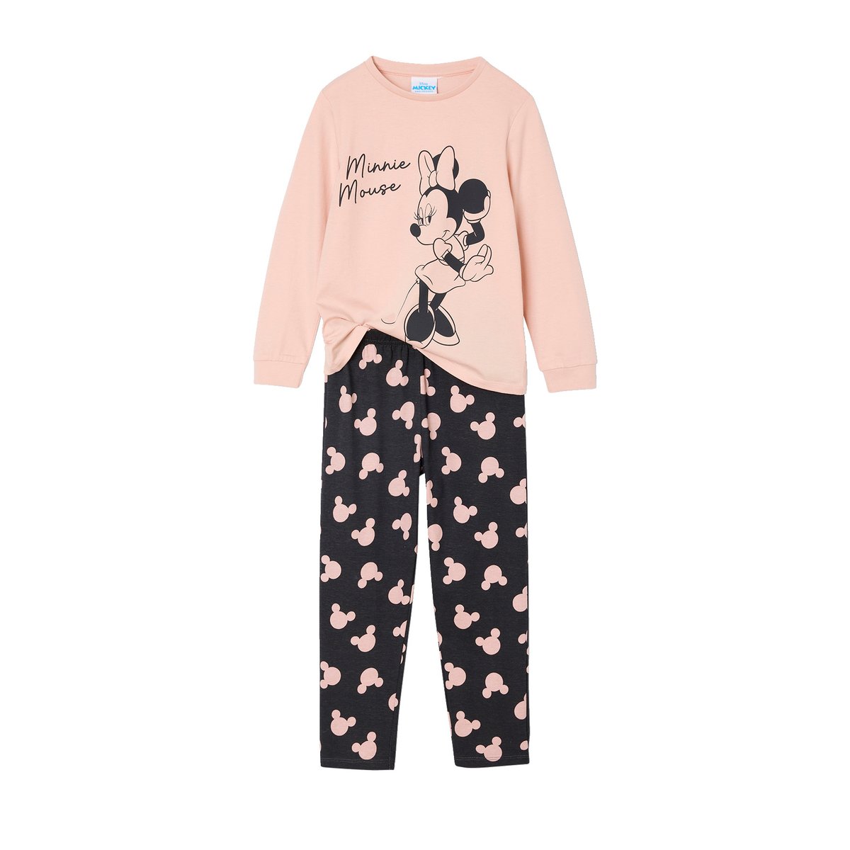 Pyjama bicolore Disney Minnie rose/gris anthracite, VERTBAUDET