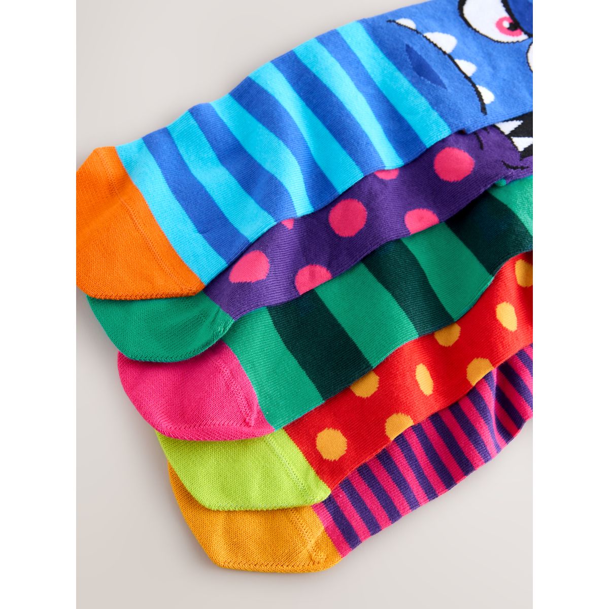 Chaussettes à motif, 5 paires monstre bleu/vert/rouge, NEXT