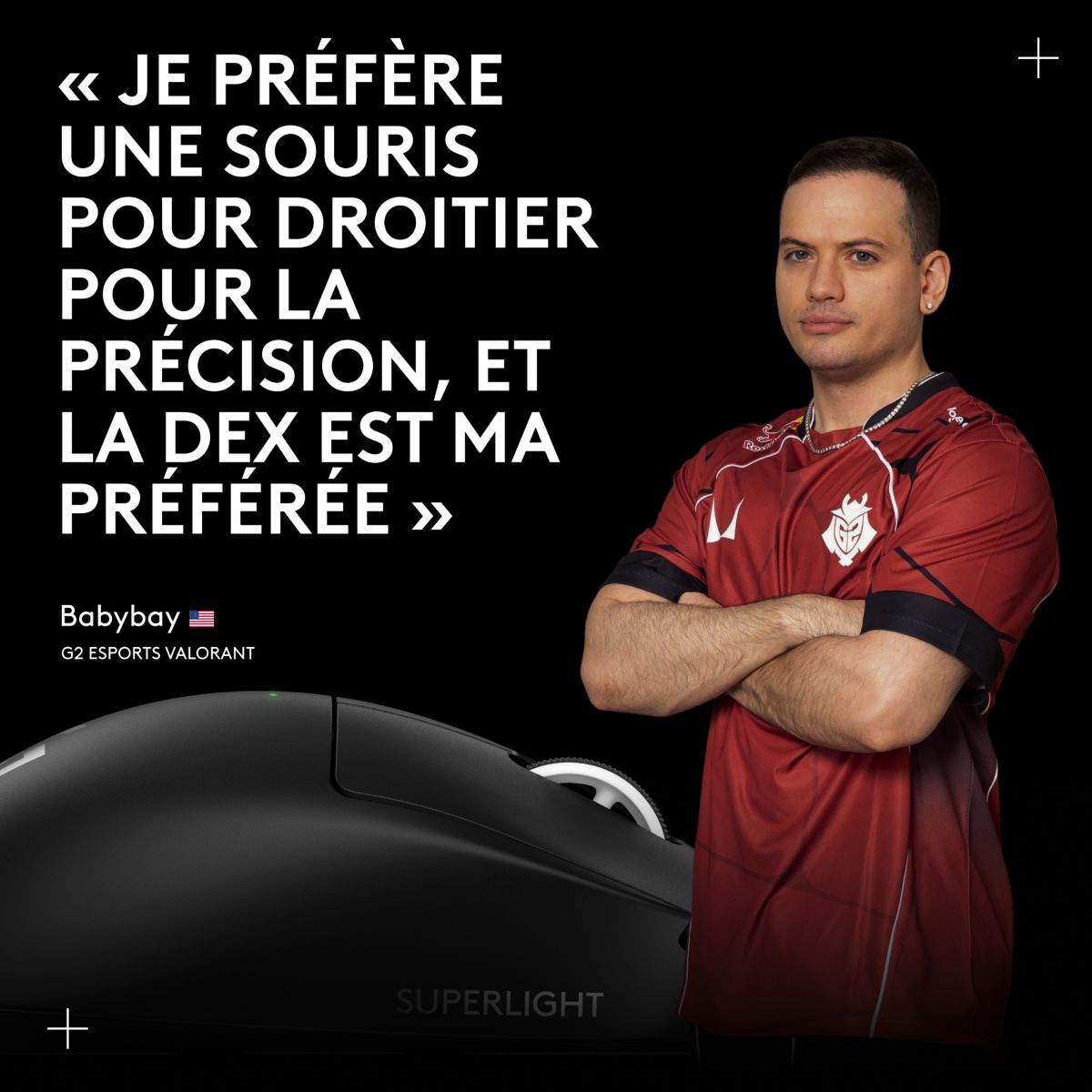 Souris Gamer Sans Fil Pro X SUPERLIGHT 2 DEX LIGHTSPEED ROSE couleur unique, LOGITECH