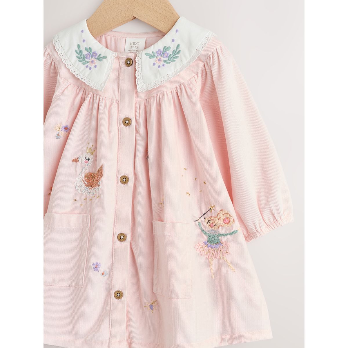 Robe à col tissée et collant pour bébé souris fée rose, NEXT