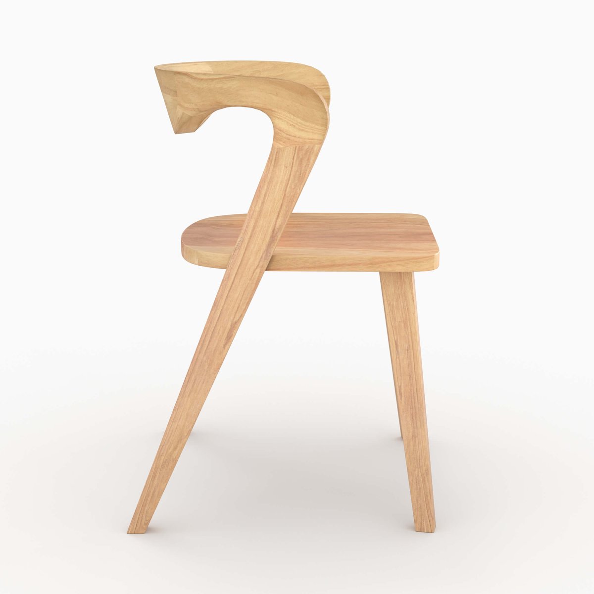 Chaise en bois d'hévéa - VEGA marron clair, MAISON PAVANE