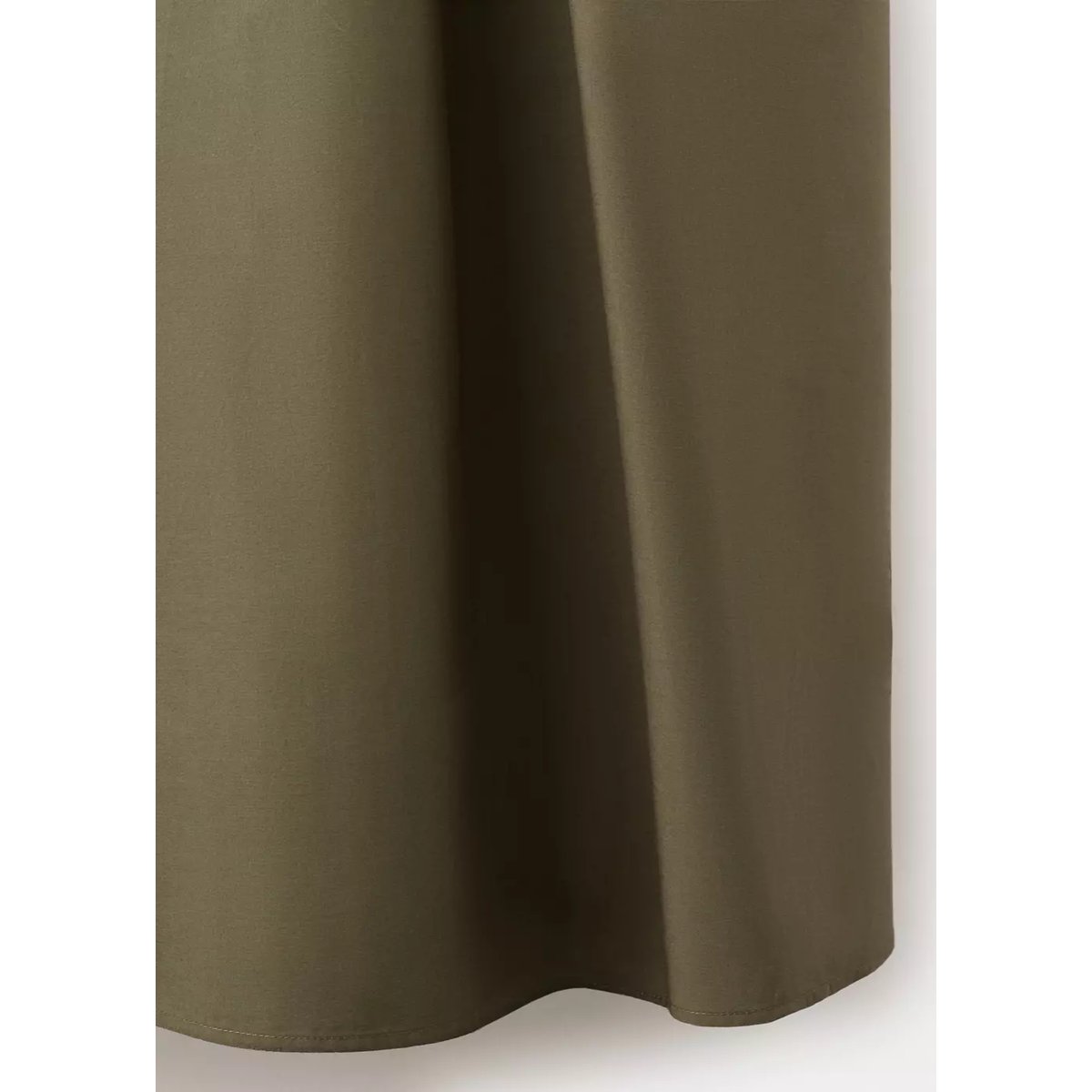 Robe en lyocell à décolleté en V froncé vert, MANGO