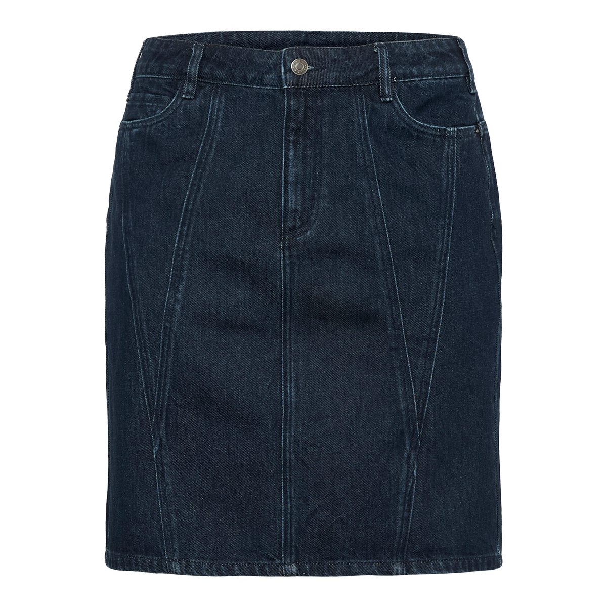 Jupe en jean bleu dark blue denim, KAFFE CURVE