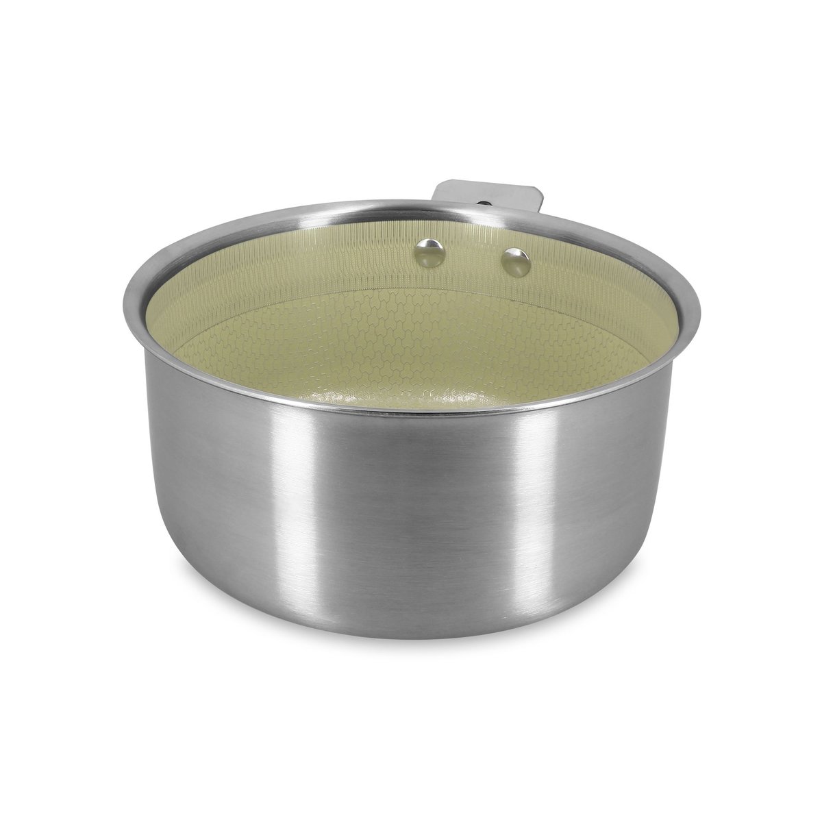 Casserole 18cm en acier inoxydable, AGLAE inox-vert, MENASTYL