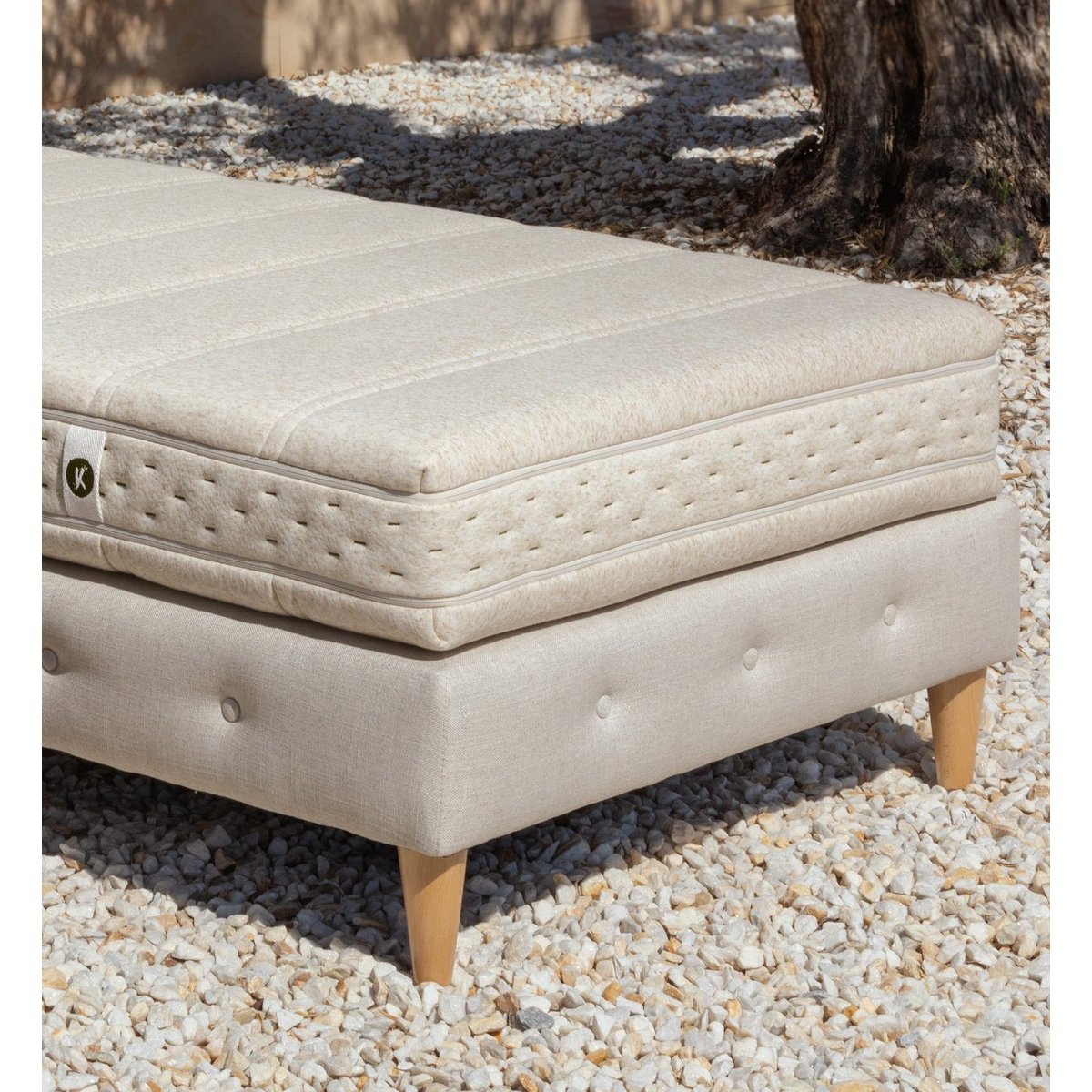 Housse de matelas, épaisseur 17cm, CHANVRENATURA® blanc, KADOLIS
