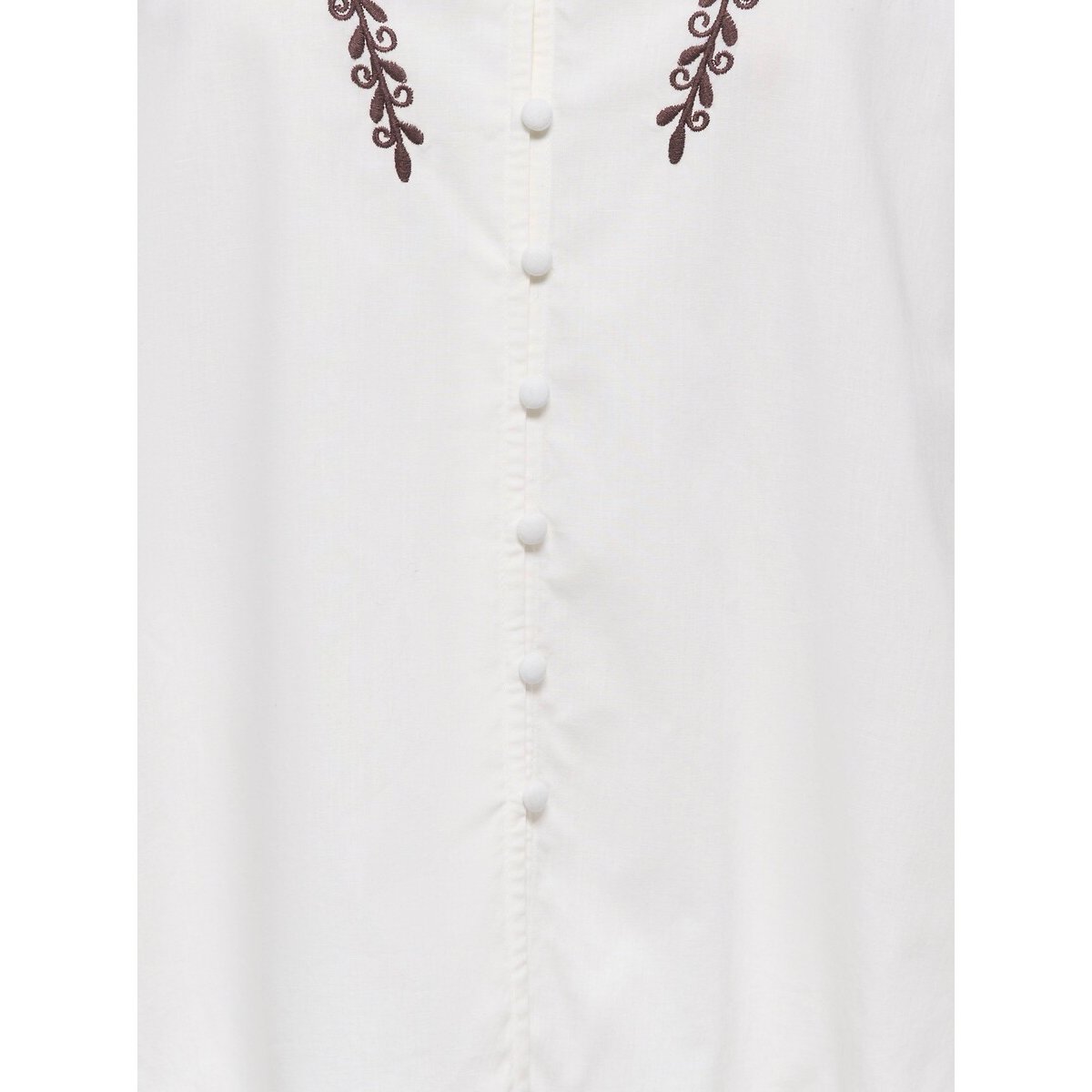 Chemisier avec broderies col mao blanc, ONLY