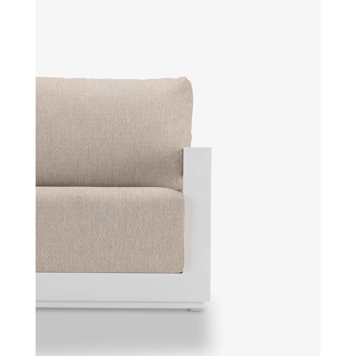Salon de jardin 7 places, SAN FRANCISCO blanc, coussin beige, DEFORA HOME