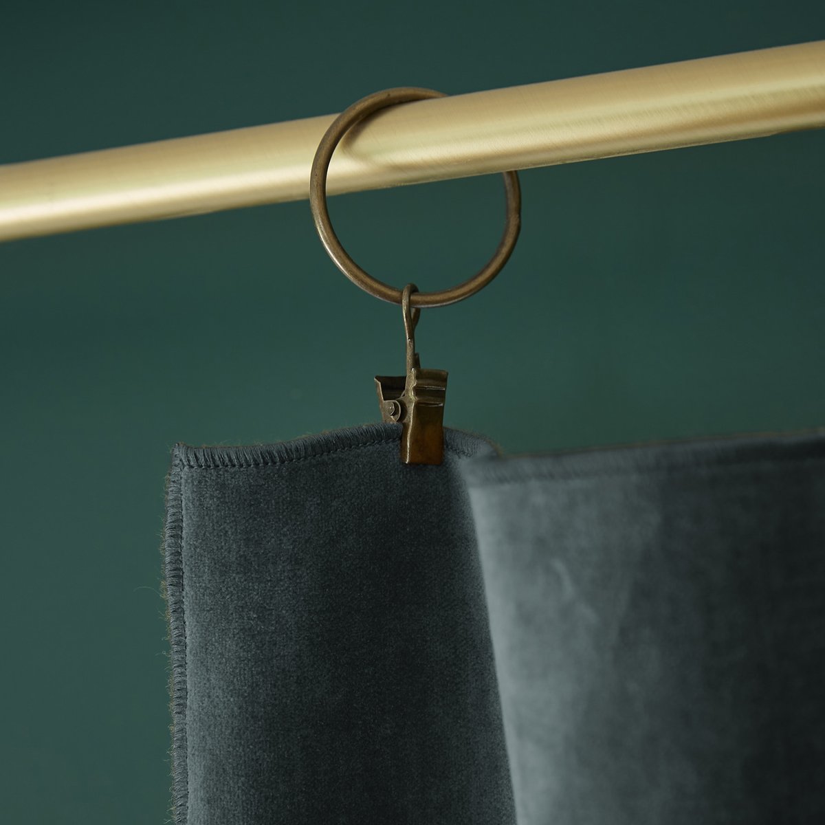 Rideau ajustable 100% velours de coton ardoise, EDEN