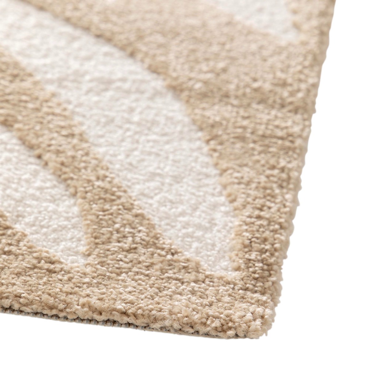 Tapis à relief doux moderne DESIGN LEAVES beige, THE DECO FACTORY