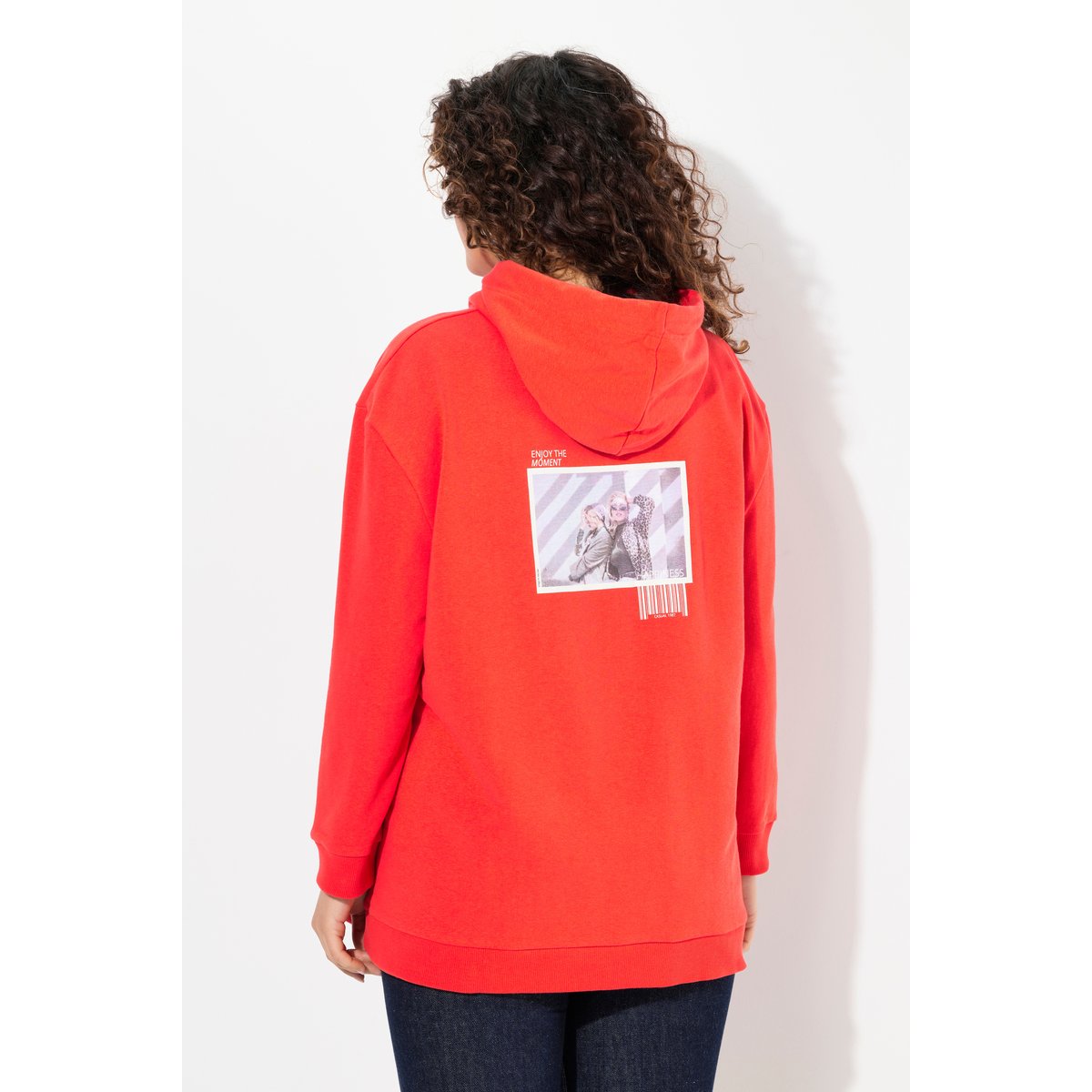 Sweat-shirt à capuche oversized rouge hibiscus, ULLA POPKEN