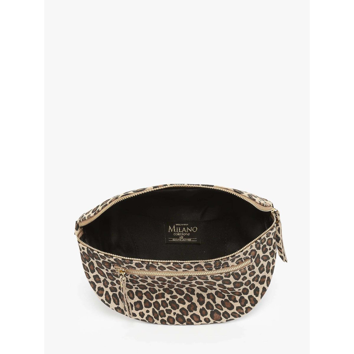 Sac banane Velvet Leopardo cuir larice p, MILANO
