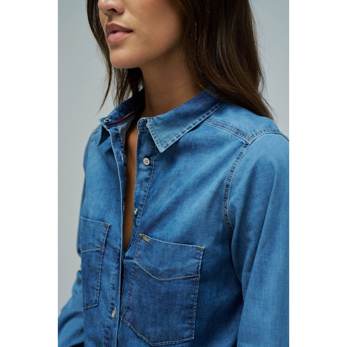 CHEMISE EN DENIM bleu denim, SALSA JEANS