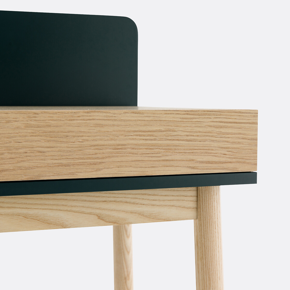 Secretária com 1 gaveta, em folheado de carvalho, GRAPHY carvalho/verde, LA REDOUTE INTERIEURS