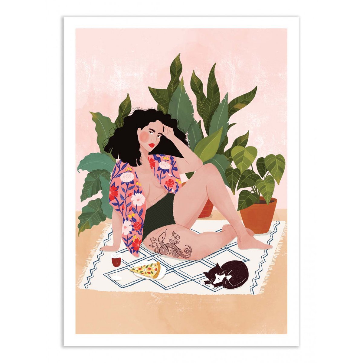 Affiche d'art - Sundaying pizza - Maja Tomljanic couleur unique, WALL EDITIONS