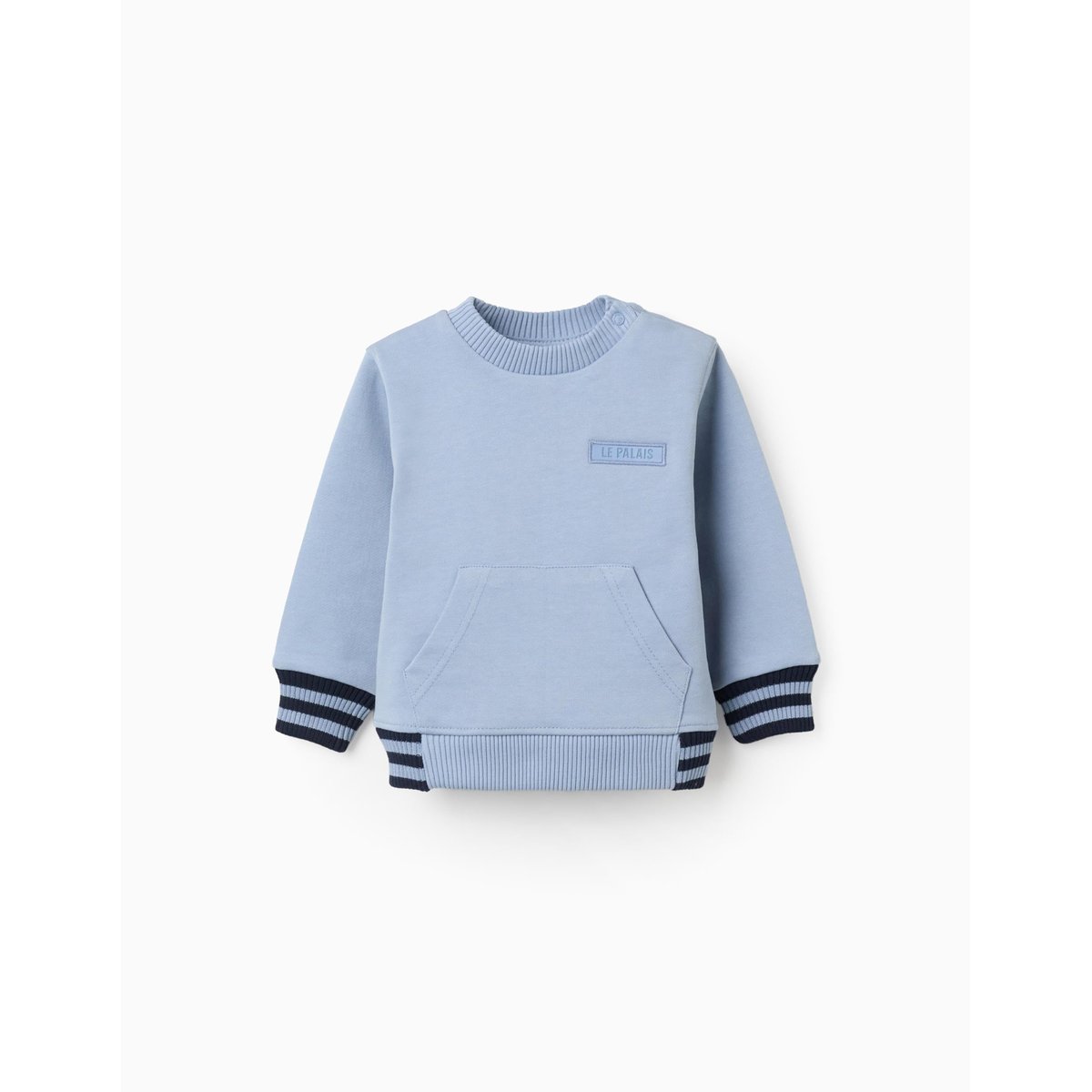 Sweat en coton avec une poche kangourou bleu clair, ZIPPY