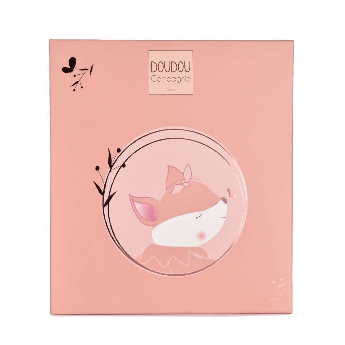 Doudou attache sucette Renard 20 cm rose, DOUDOU ET COMPAGNIE