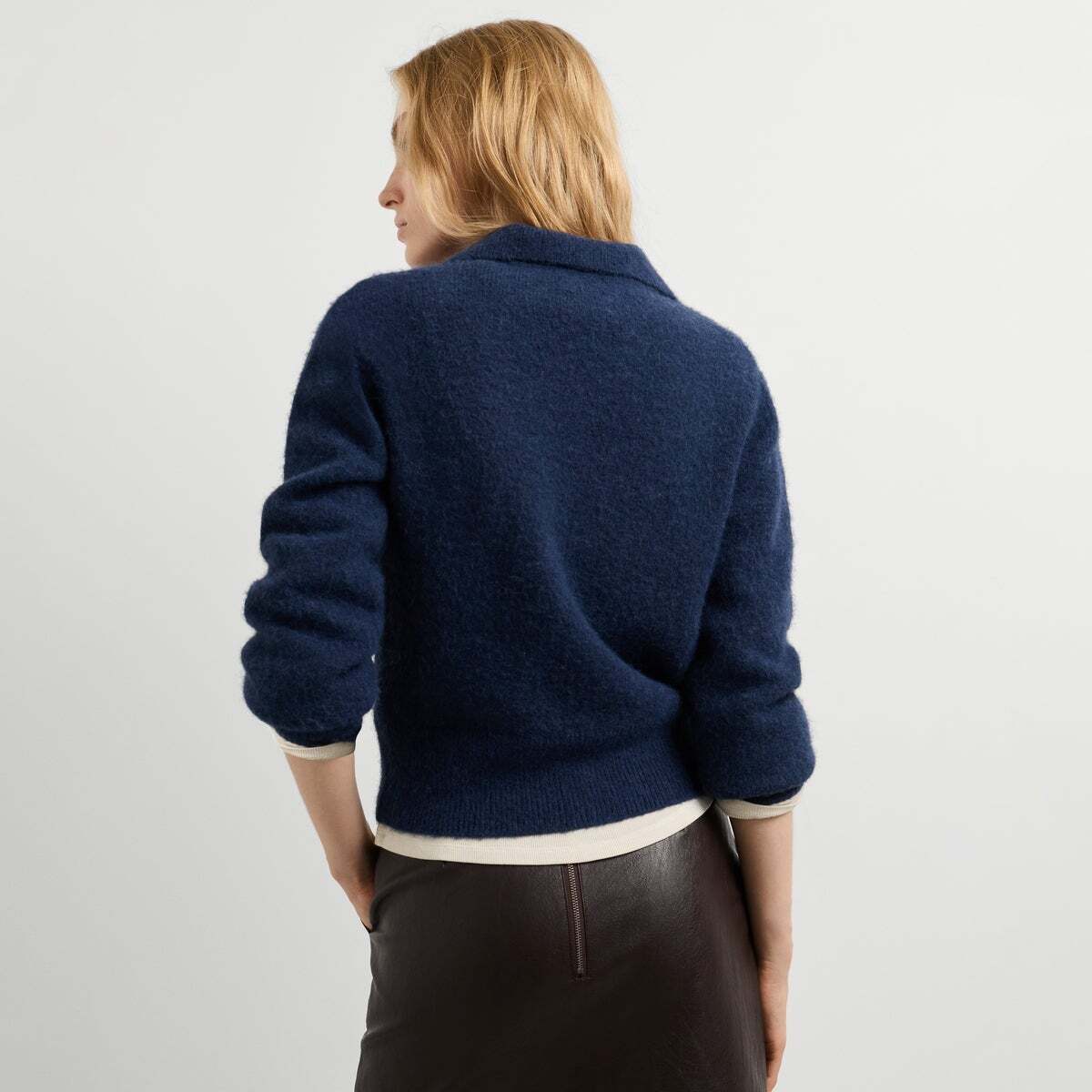 Pull En Maille À Col Polo bleu océan, PEPE JEANS