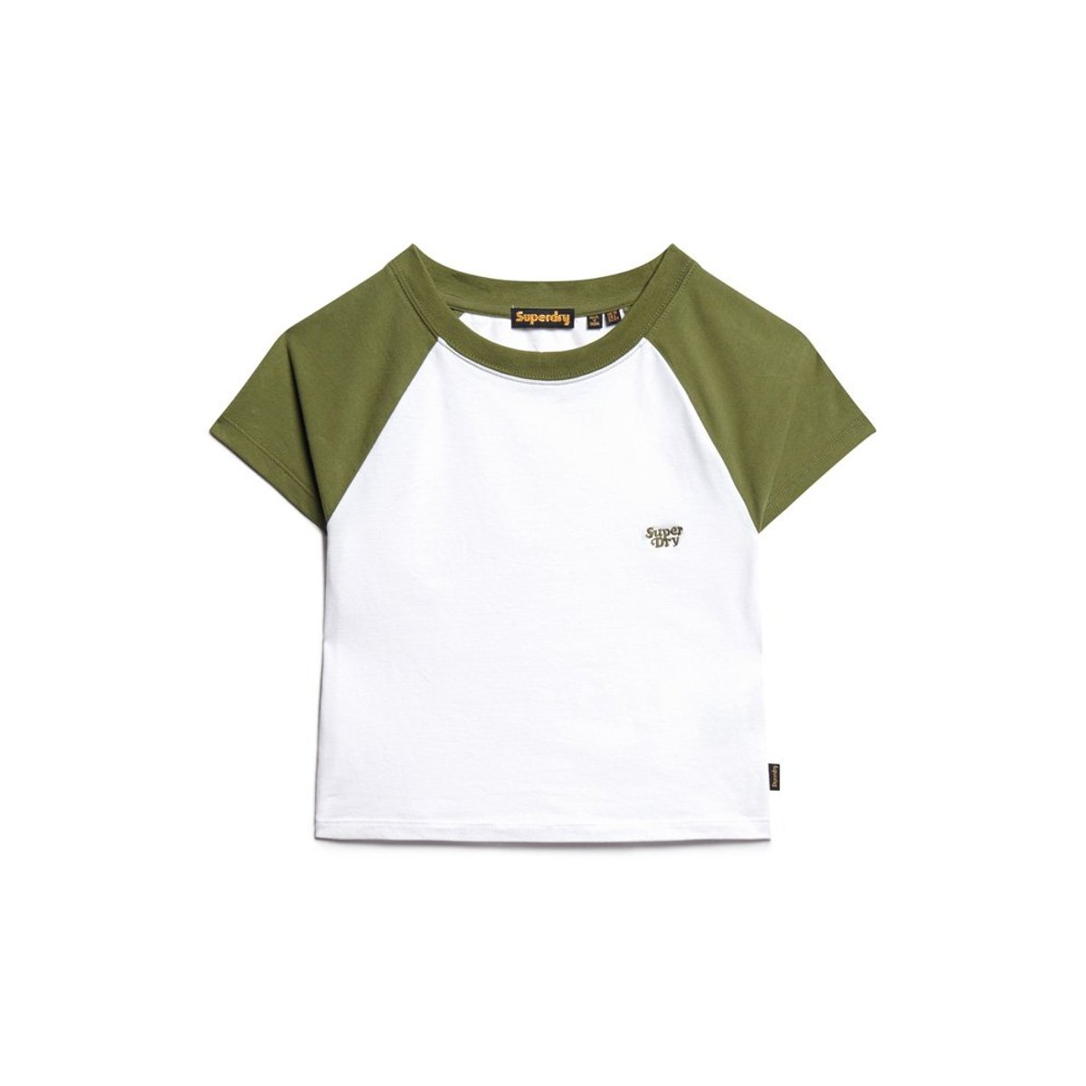 T-shirt de baseball baby court optic/kaki olive, SUPERDRY