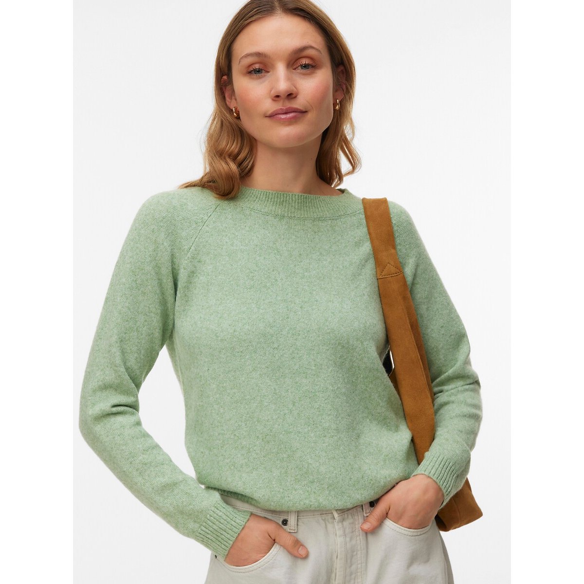 Pull en maille mousseuse vert pâle, VERO MODA