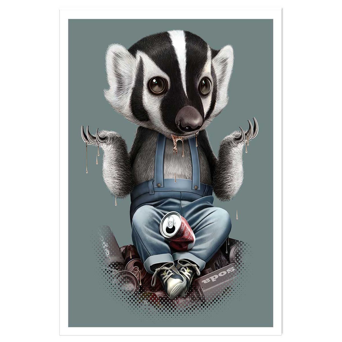 Affiche enfant frisson de blaireau affiche seule, HEXOA