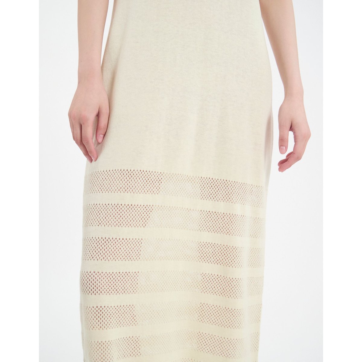 Robe Casilda en lin à rayures noires ecru, INES DE LA FRESSANGE PARIS