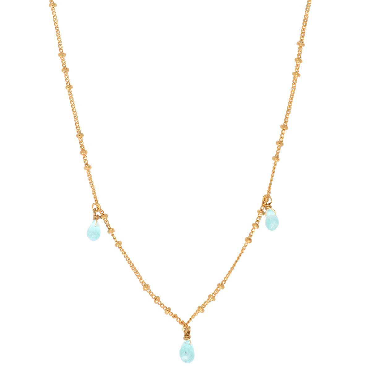 Collier aigue marine doré - danae bleu, CAROLINE NAJMAN