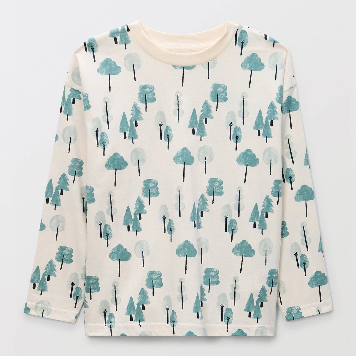 T-Shirt manches longues avec imprimé texturé montagnes en coton BIO, certifié OEKO-TEX naturel, MONOPRIX