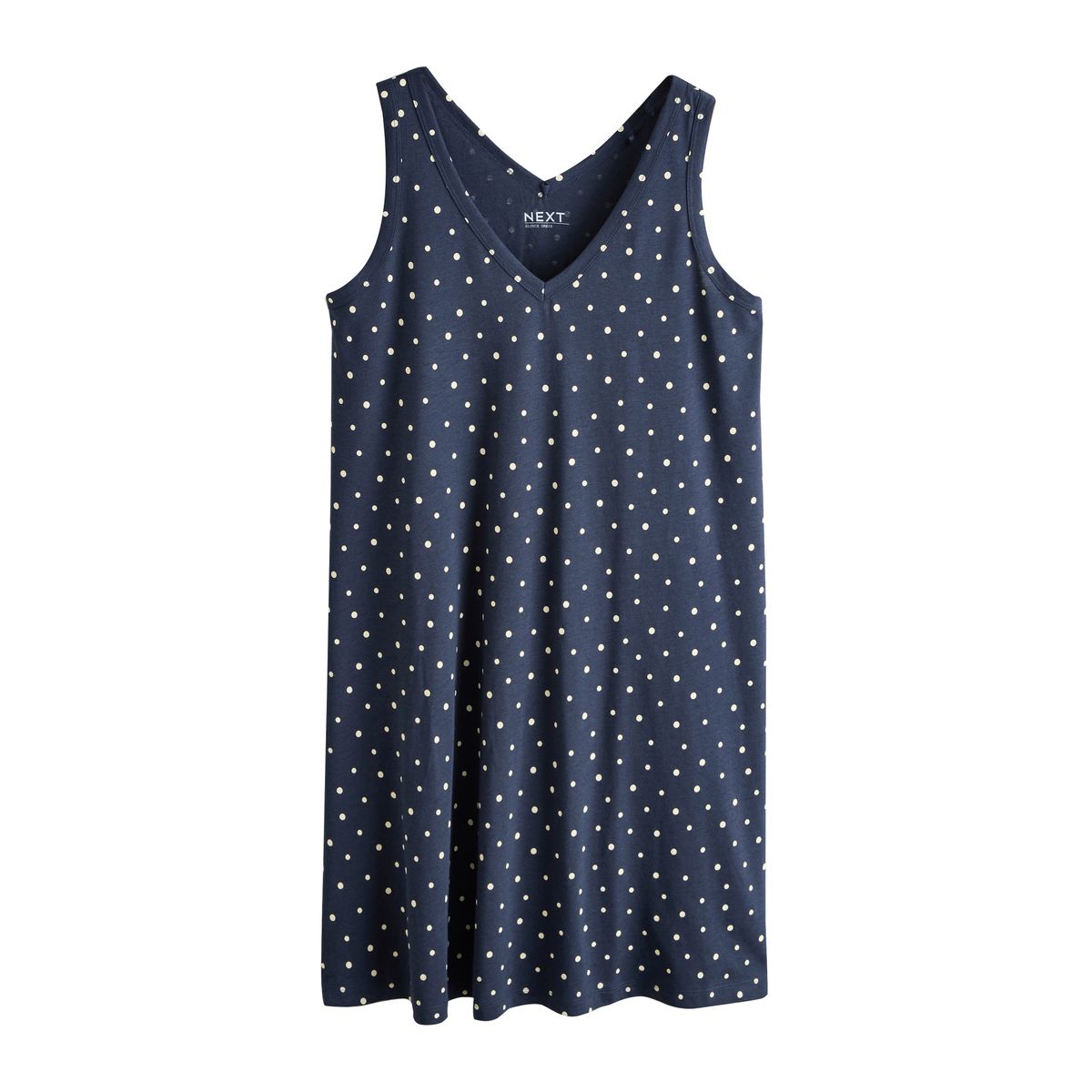 Robe souple sans manches à col en v pois marine/blanc, NEXT
