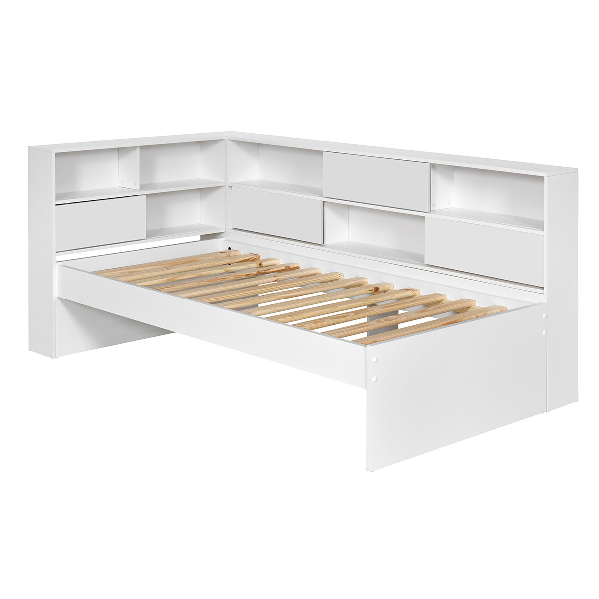 Pack lit cosy avec tiroir et matelas PLAY blanc, AKITEN RETAIL