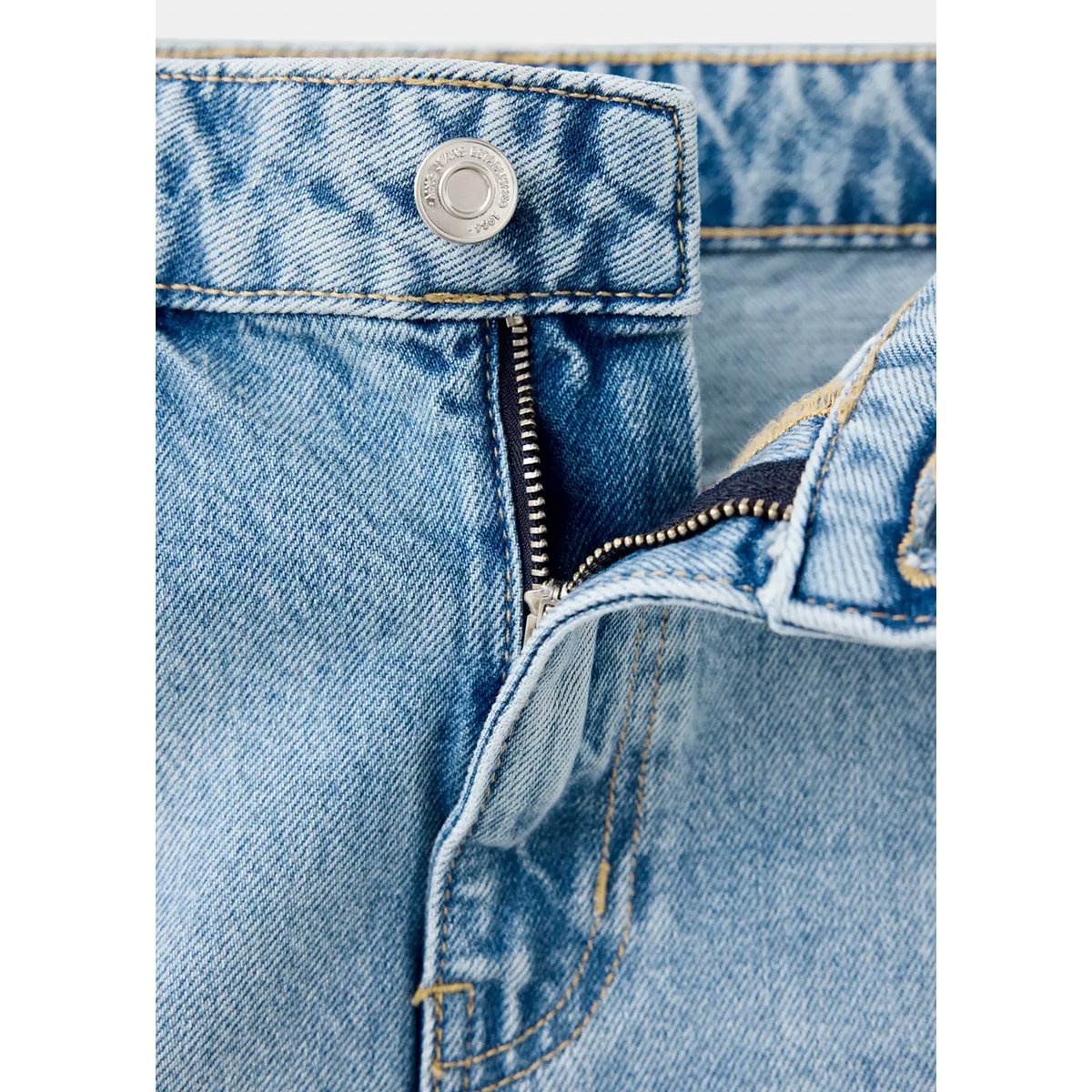 Jean droit taille normale bleu moyen, MANGO