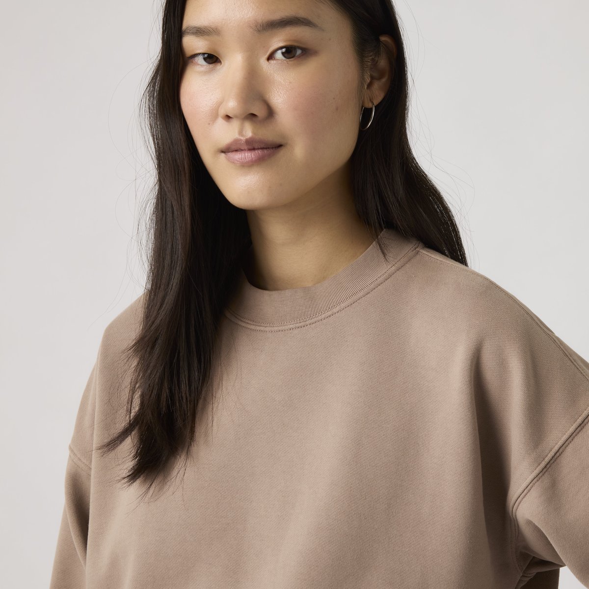 Sweat-shirt vintage coupe boxy marron - h126 womens pine bark, LEVI'S