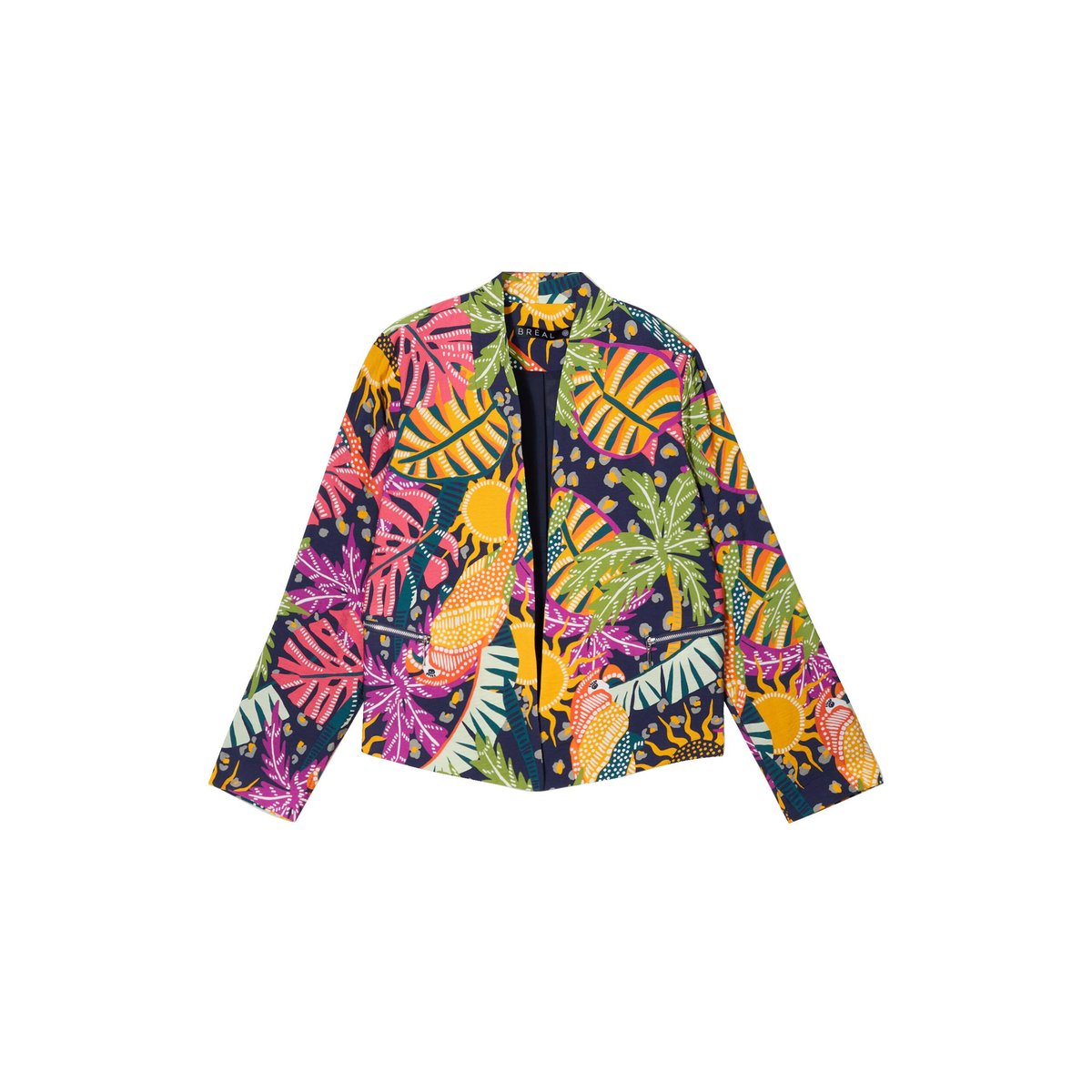 Veste courte col châle multicolore, BREAL