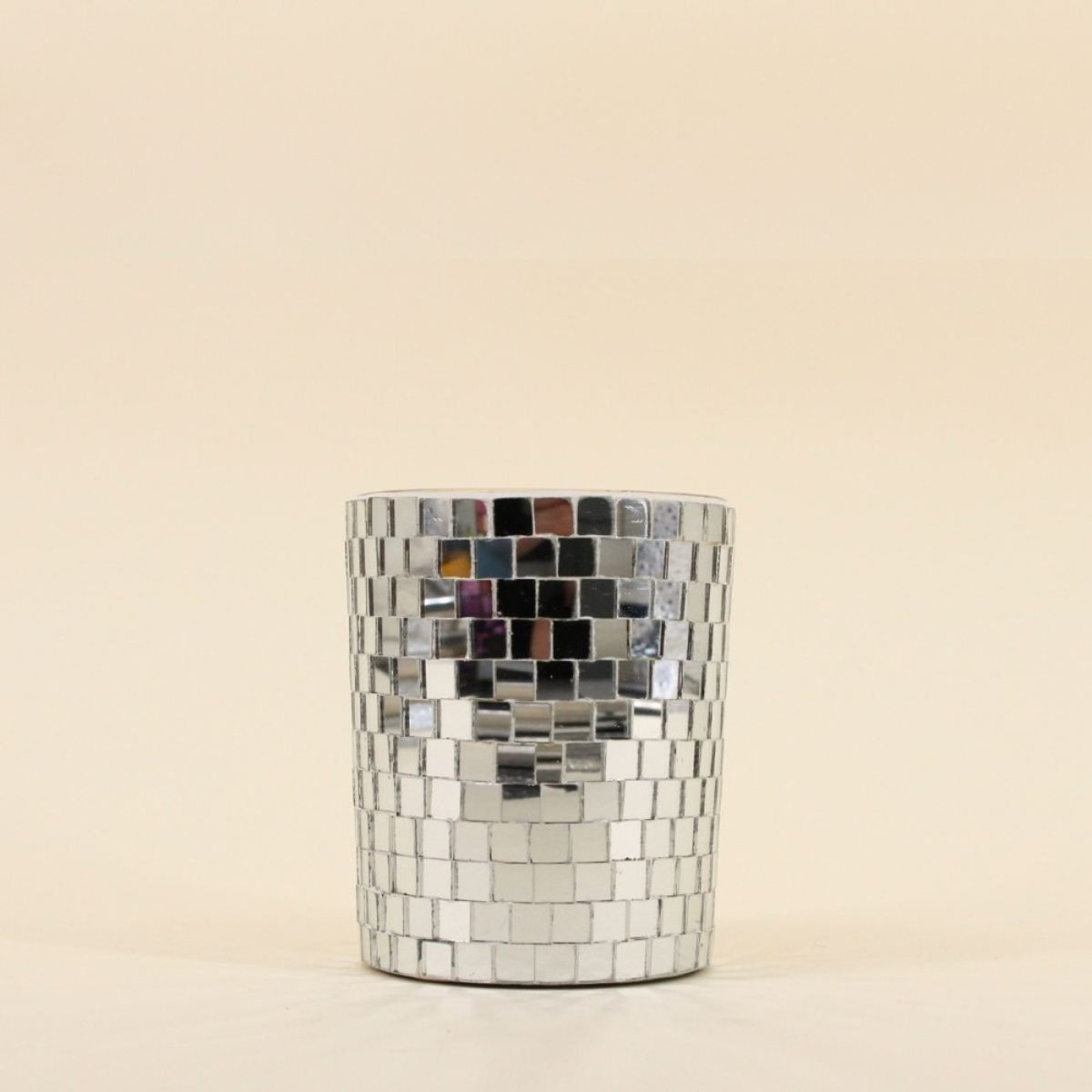Bougie parfumée à facettes miroir 510g, boite cadeau gris, ORNAMI