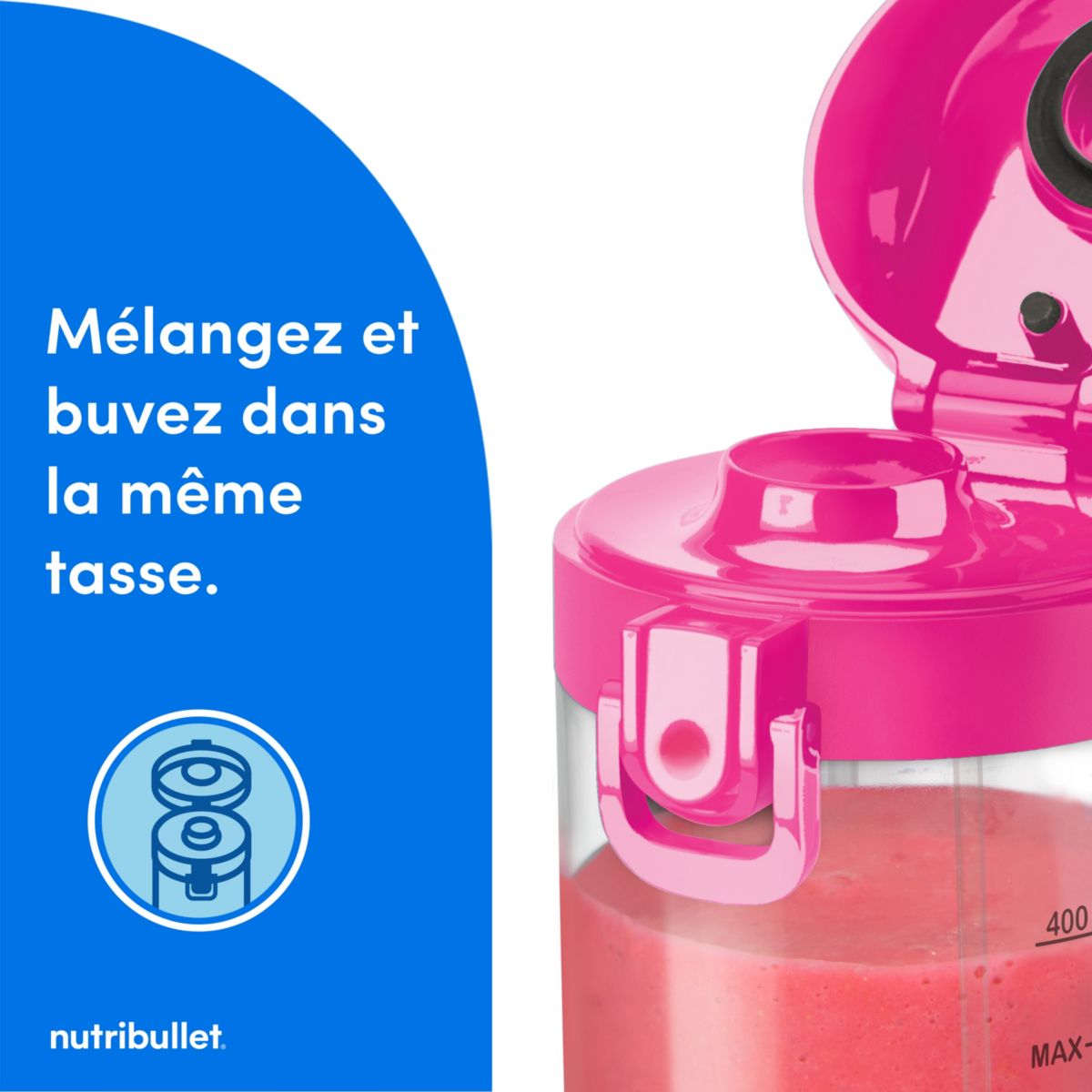 Blender portable NBP003BP Rose couleur unique, NUTRIBULLET