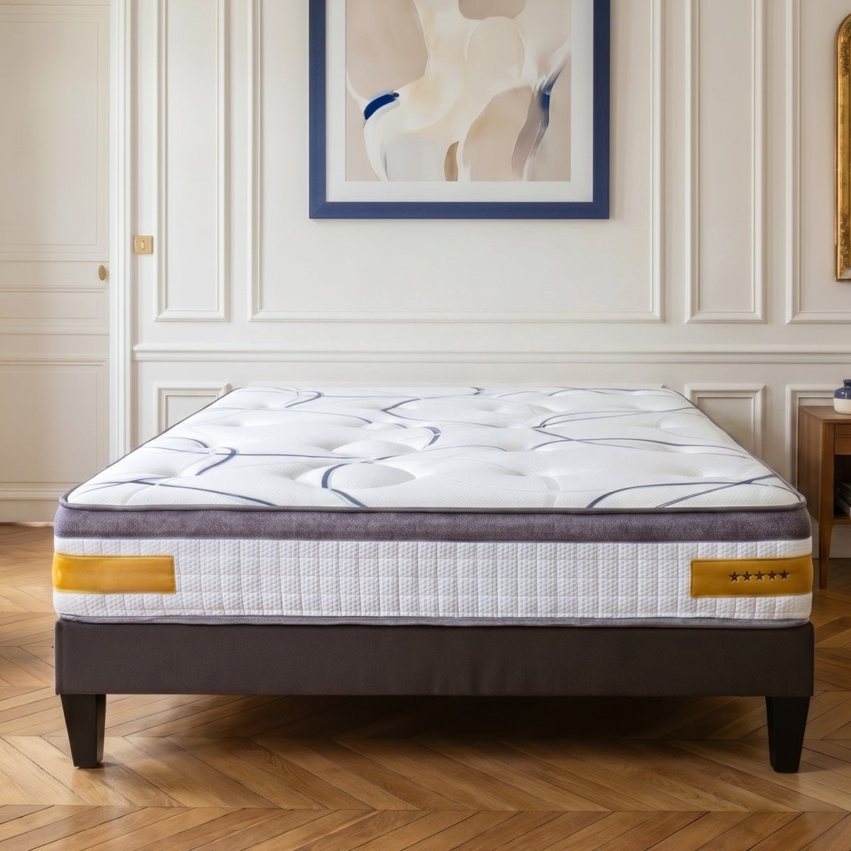 Matelas Mémoire de forme 24 cm COPENHAGUE - 200x200 cm blanc, BELLECOUR