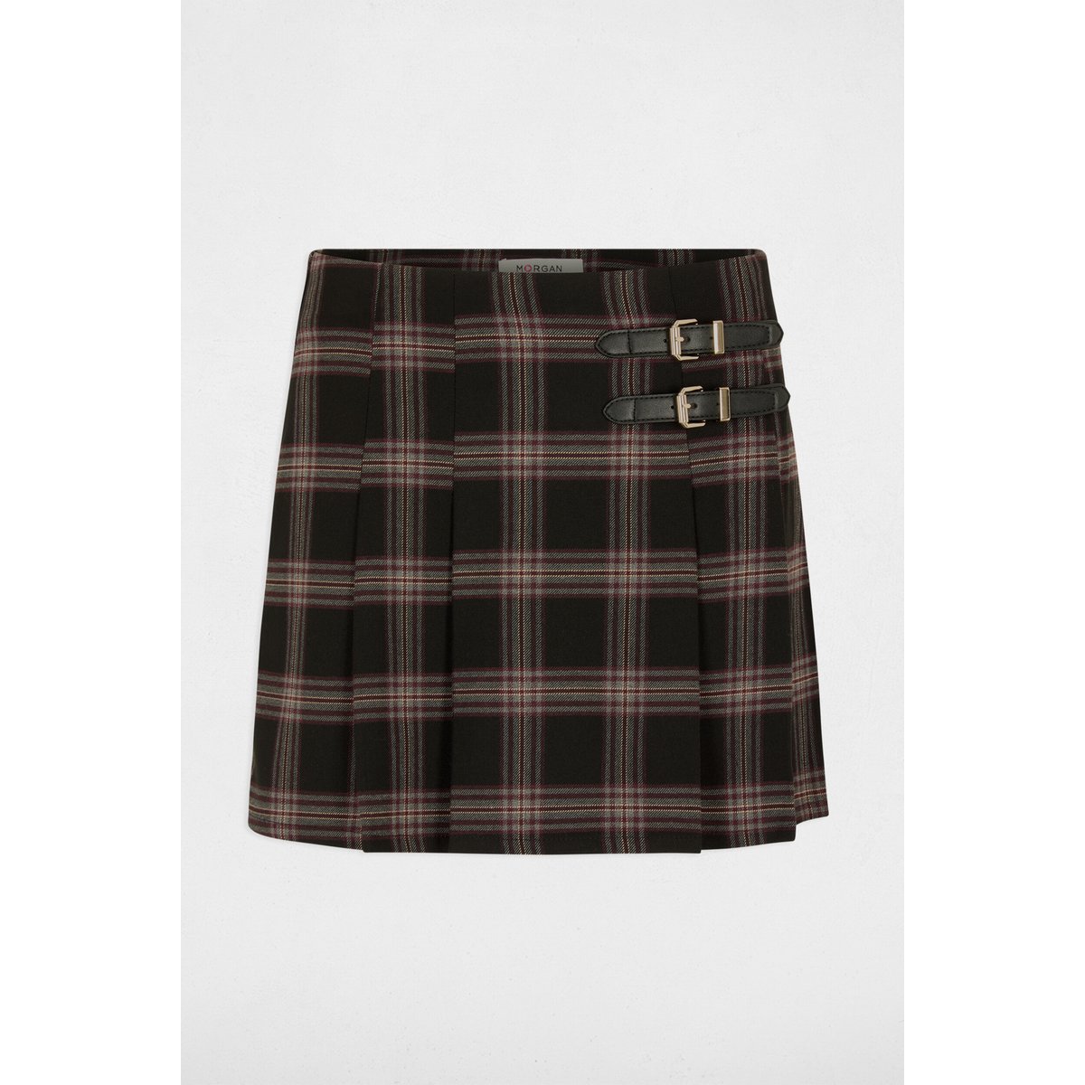 Jupe-short tweed droite noir, MORGAN