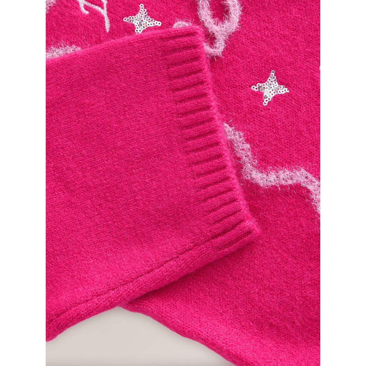 Pull slogan graphique rose vif merry era, NEXT