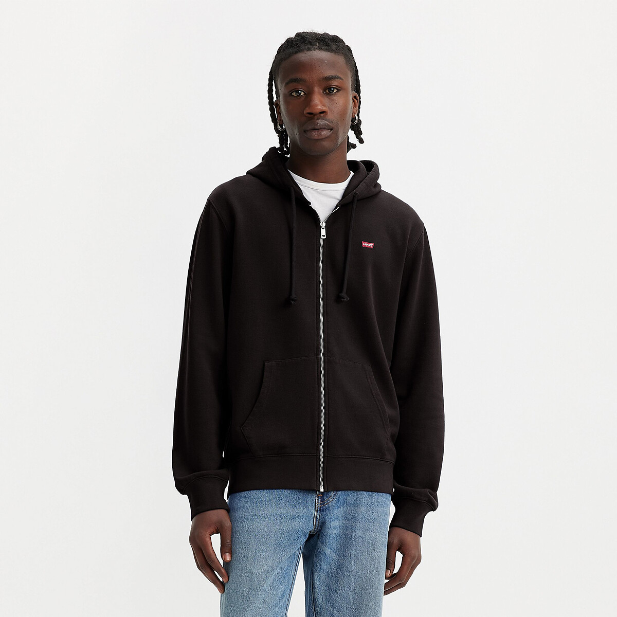 Sudadera con capucha y cremallera, cuello redondo negro, LEVI'S