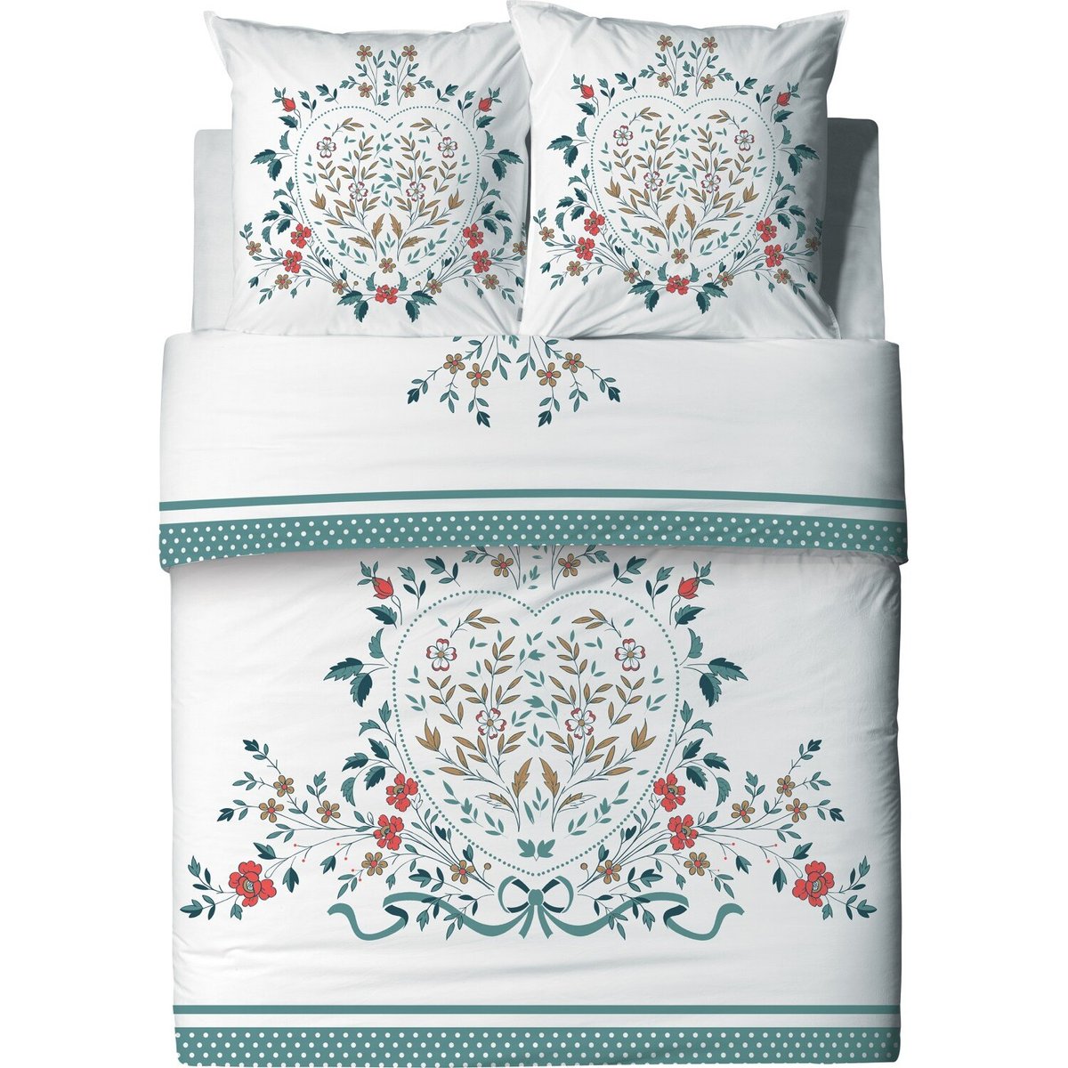 Parure housse de couette en coton imprimée, Capucine multicolore, C DESIGN HOME TEXTILE