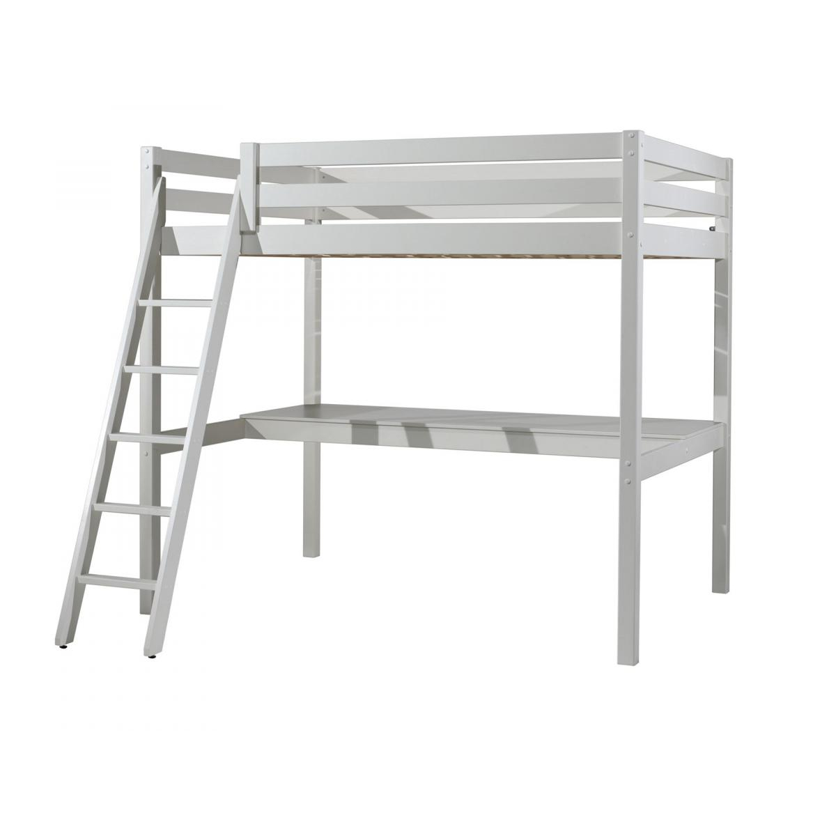 PINO Lit mezzanine + plan de travail couleur unique, VIPACK