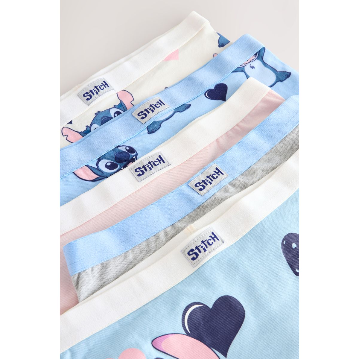 Short disney stitch et angel, lot de 5 rose/bleu, NEXT