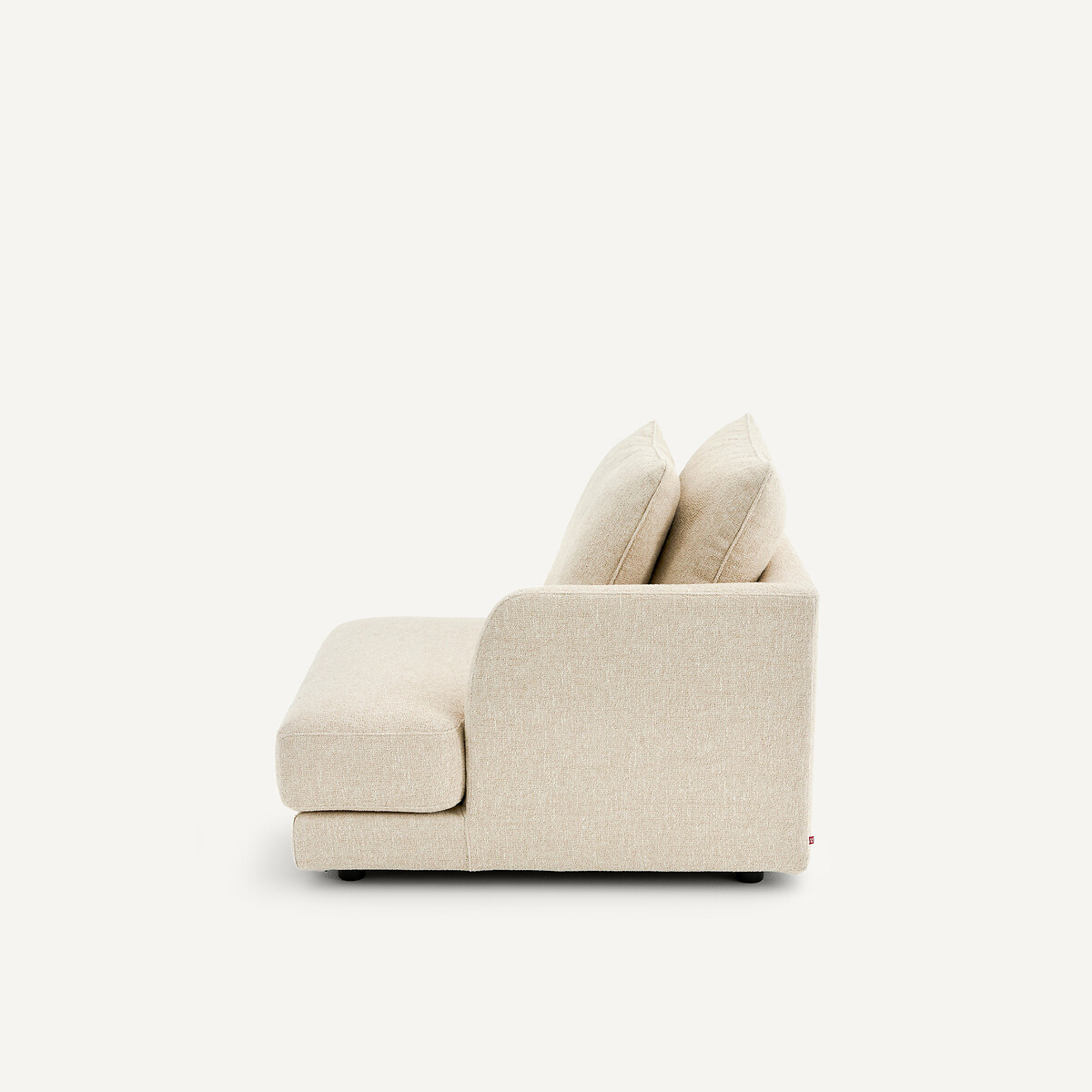 Rechtes Halbsofa, modular, aus bouclé, TIBERIO kreide, AM.PM