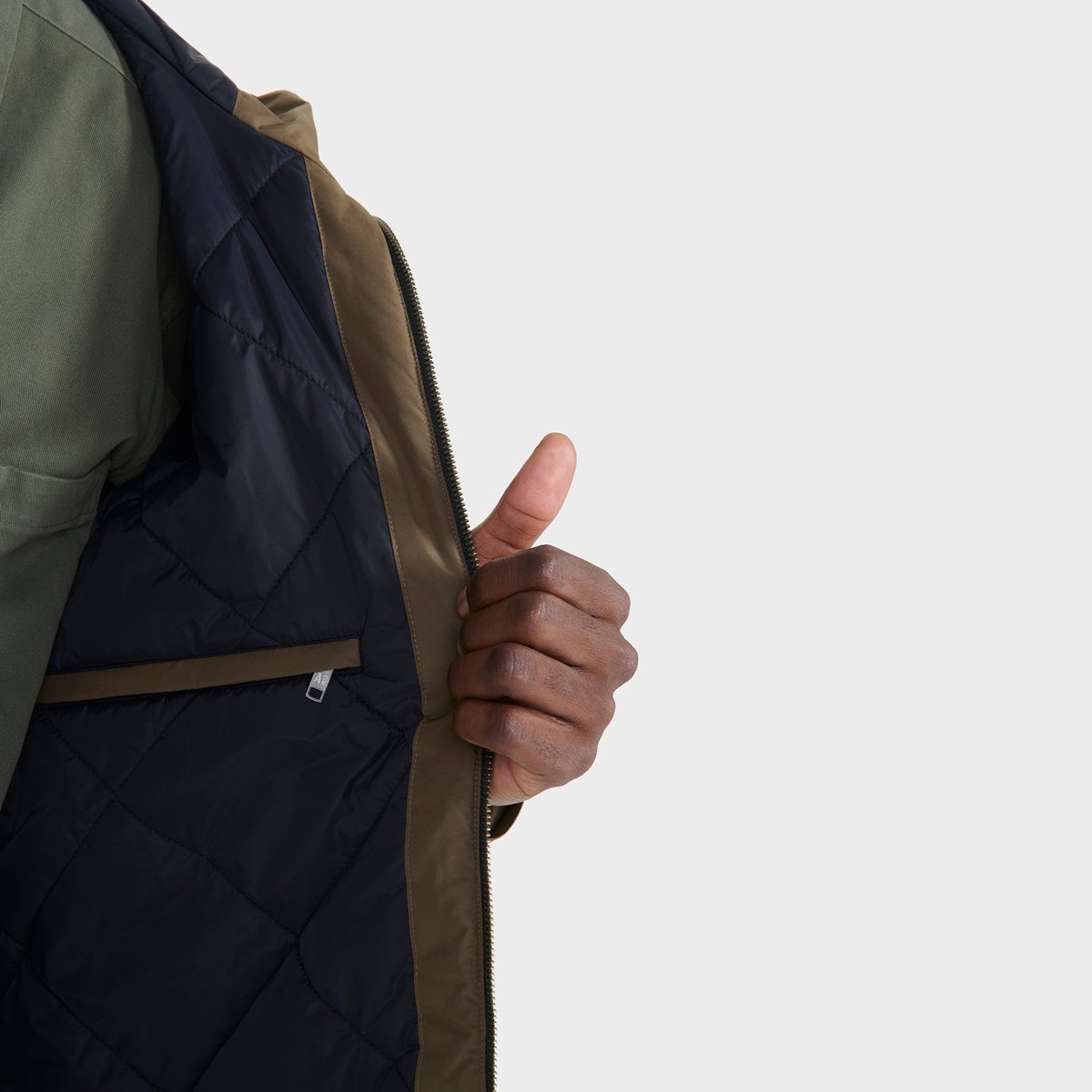 Veste MTD coupe-vent zippée kaki, AIGLE