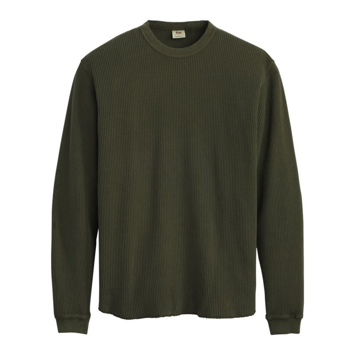 T-shirt en coton kaki à coupe droite pourvu de manches longues vert, LEVI'S