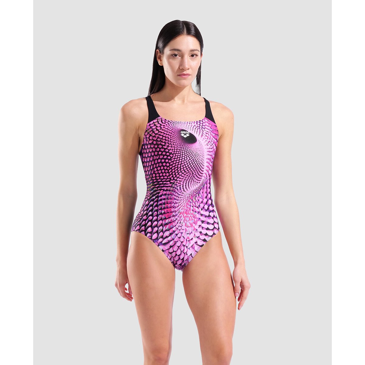 Fato de banho PEACOCK costas swim pro violeta/preto, ARENA