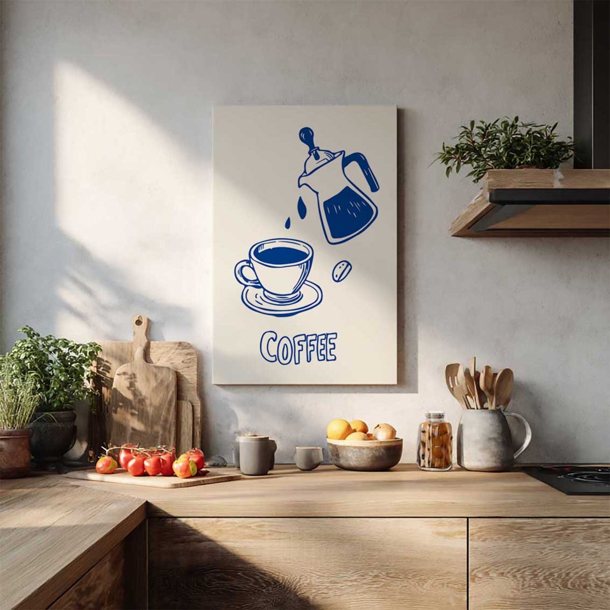 Tableau cafetière et tasse Coffee toile imprimée, HEXOA