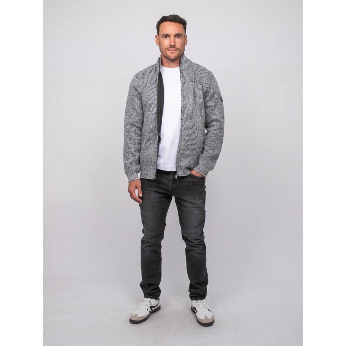 Gilet Zippé Col Montant Laporil gris, RITCHIE