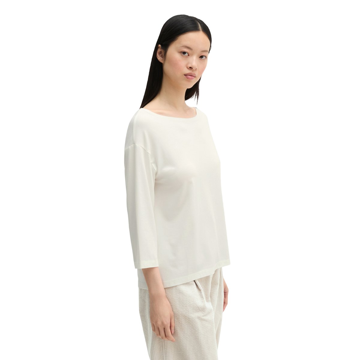 T-shirt relaxed en doux mélange de modal blanc, MARC O'POLO
