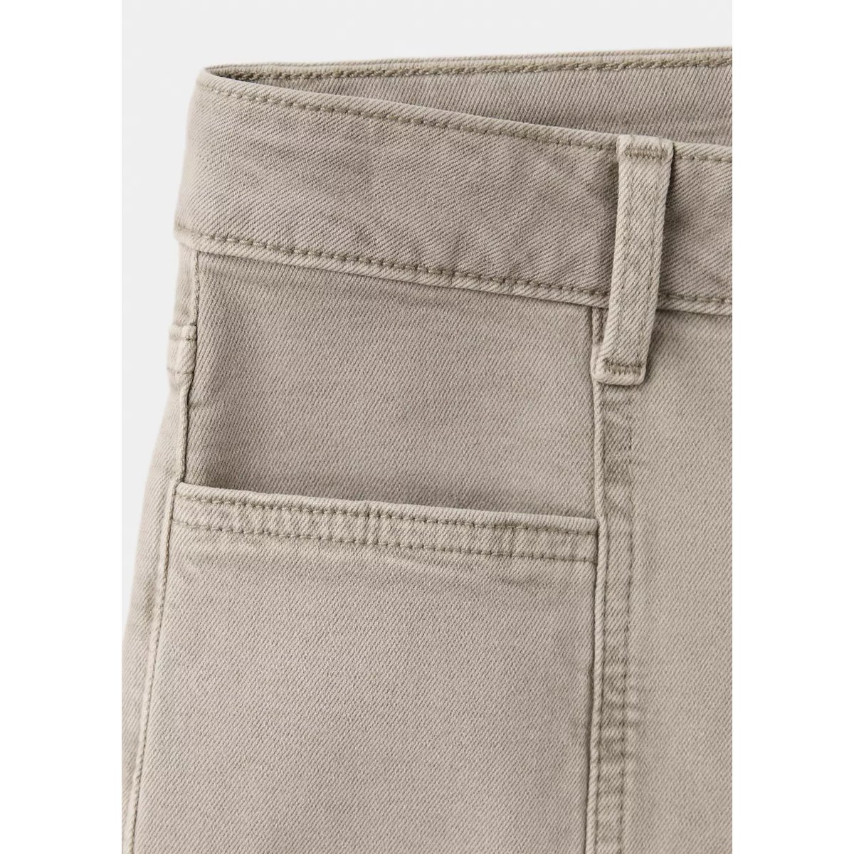 Jean wide leg coutures décoratives kaki, MANGO TEEN