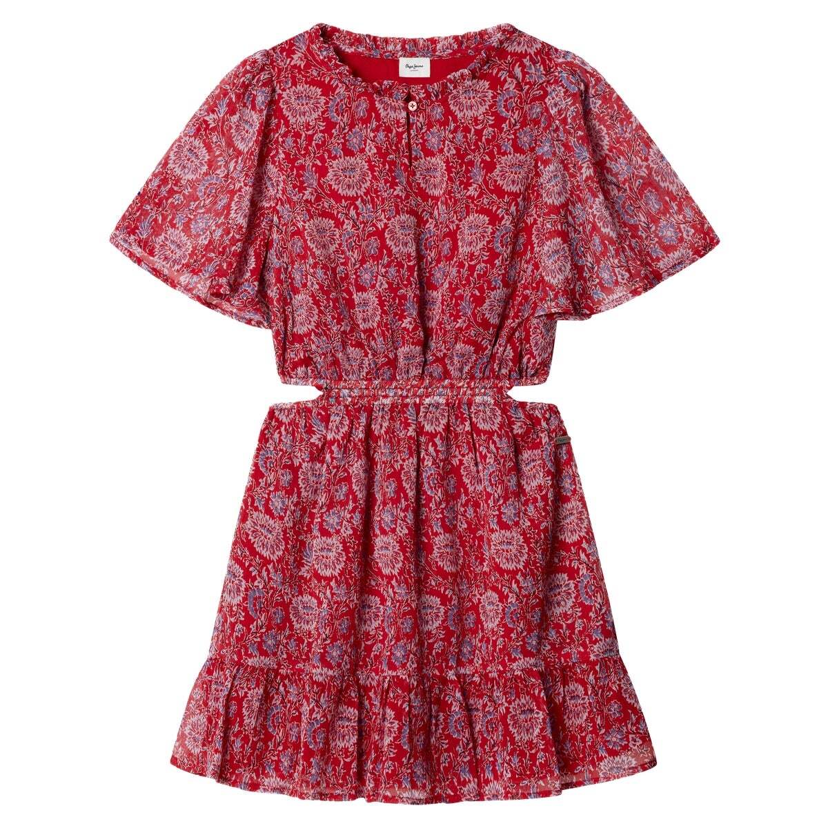 Robe Courte À Imprimé Floral rouge royal, PEPE JEANS